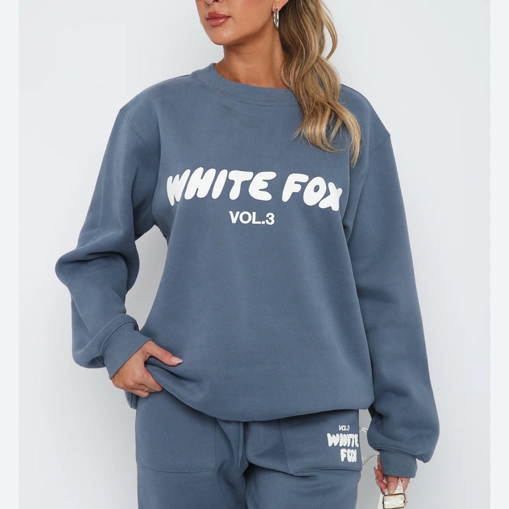 White Fox blue crew neck